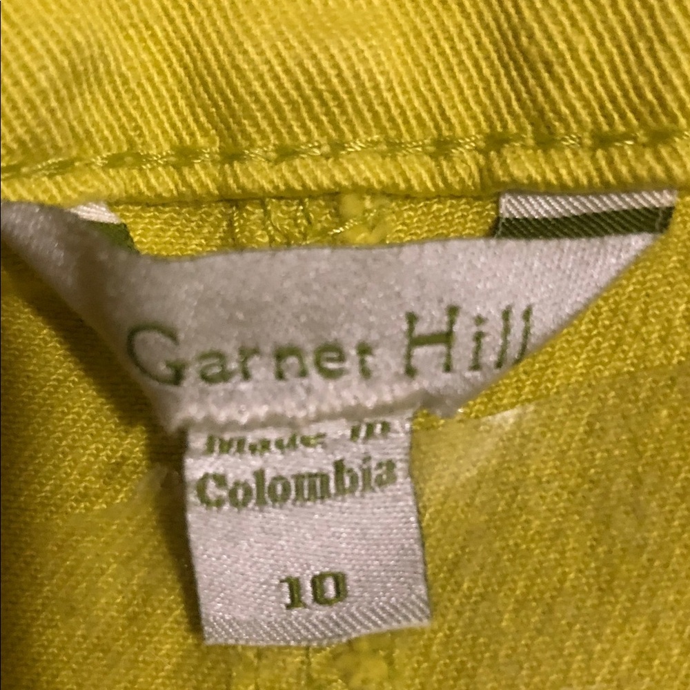 Garnet Hill Denim Lemon Lime Colored Skirt size 10 - Picture 3 of 16